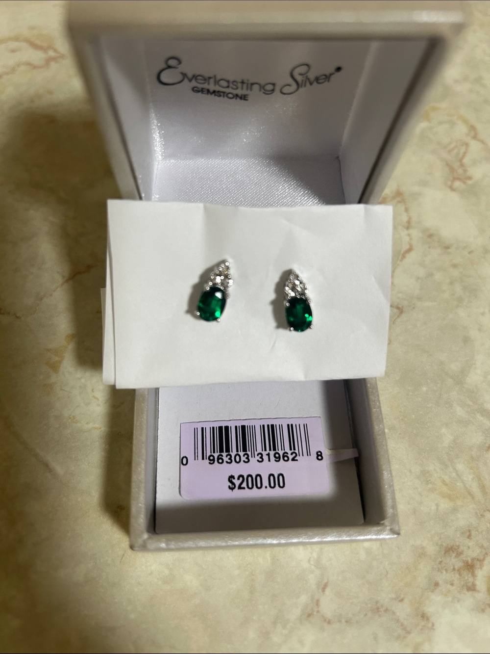 Emerald Green Teardrop Stud Earrings